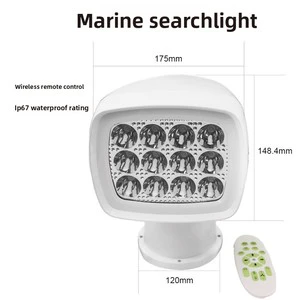 Wireless Remote Control Plastic Marine Searchlight LED Energy Saving 355 Degree Rotating Super Bright Spotlight