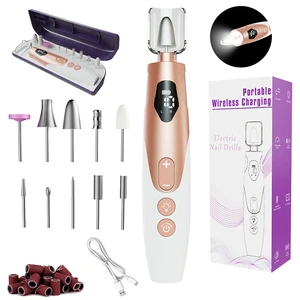 Portable Electric Nail Drill Rechargeable Cordless Nail File Machine For Acrylic Gel Manicure Pedicure Salon Use