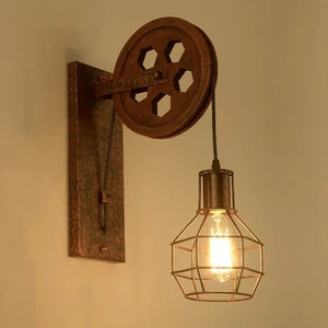 American Loft Retro Industrial Style Wall Lamp LED Light Source for Bedroom Corridor Staircase Coffee Restaurant Decor Iron Body