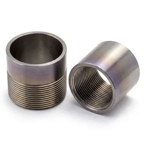 Custom CNC Machining Titanium Grade 2/5 Threaded Coupling Bushing High Precision Ti Alloy Sleeve NPT BSP Internal External