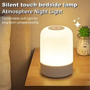 Rechargeable Led Night Light with Remote Control Touch Switch Table Lamp for Reading Bedroom White RGB Color Dimmable Portable