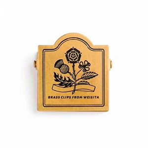 Custom Brass Retro Metal Binder Clip 40mm Checker Surface Logo Office Home Book Accessory