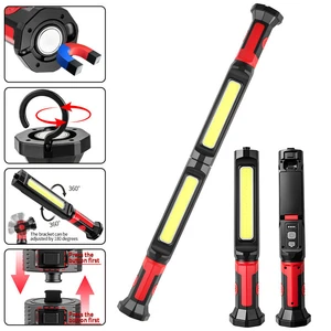 360° Foldable Long Car Emergency Work Led Light Handheld Inspection Light With Hook Magnetic LED Lighting Auto Repair Light