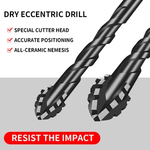 Hard Alloy Tungsten Carbide Drill Bit, Hexagonal Shank Thread Cross Multifunctional Glass Drill Bit