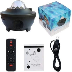 Starry Projector Galaxi Night Light With Ocean Wave Music Speaker Nebula Cloud Ceiling Lamp for Decoration Birthday Gift Party