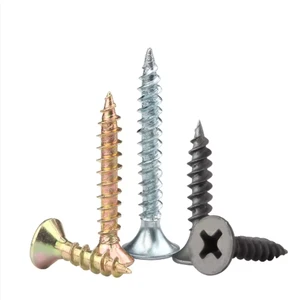 DIN 7981 Flat Head Slotted Drive Self Tapping Screws Metric Carbon Steel Black Zinc Plated High Hardness Drywall/Metal Fasteners