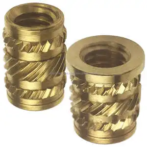 High Quality M6 Fastener Durable Brass Material with Brass Threaded Insert Nut for Plastic Moulding Alloy Fastener