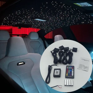 Mini RGBW 1200pcs 0.5mm Fibers 16W Split Fiber Optic LED Starlight Kit APP/Wi-Fi Remote Control PMMA Fiber Lightweight Design