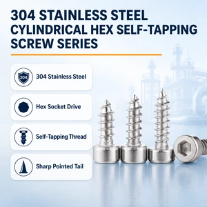 304 Stainless Steel Inner Hex Self-tapping Screw with Metric M2/M2.6/M3/M4/M5/M6 Grade 6.8