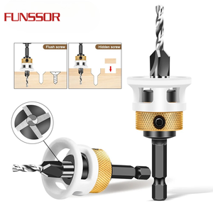Woodworking Limit Four Edge Countersink Drill Alloy Drill Cone Drill Adjustable Depth Step Drill Screw Countersink Drill Bit