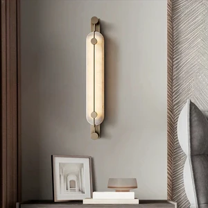 Modern Alabaster Minimalist Hotel Bedroom Bedside Decorative Wall Lamp Bathroom Fancy Sconce Led Indoor Modern Wall Light