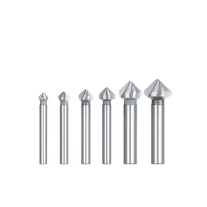 90 Degree HSS 3 Flutes Chamfering Cutter End Mill Tool Countersink Drill Bit Set 6.3/8.3/10.4/12.4/14/16.5/18/20.5MM