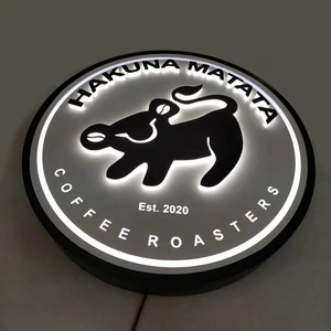JAGUARSIGN Manufacturer Custom Advertising Round Led Light Box Logo Signs Publicidad Cajas De Luz Store Shop Caixa De Luz