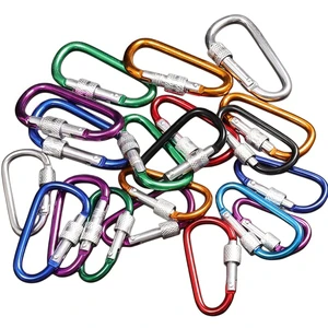 HXY 48*26.5*4MM Custom D Shape Aluminum Carabiner Keychain Hook Waterproof Lightweight Spring Clip for Camping Backpacking