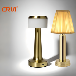 Modern Rechargeable LED Table Lamp Fabric Lampshade Flexible Arm Touch Control Eco-Friendly Simple Design for Bedroom Hotel Use
