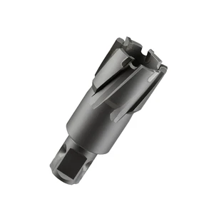 TCT Annular Cutter Magnetic Core Drill Bits White Sand Finish Steel Aluminum Metal Cutting 50mm Total Length Working Length 35mm