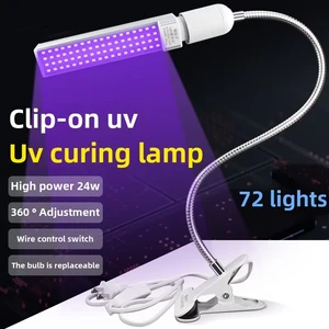 Clip-on UV Led Nail Lamp UV Curing Lamp Flexible Adjusted Glow in the Dark for Body Paint, Blacklights Party, Fluorescent Poster