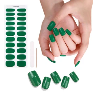 Zhengxiang Fully Cured 3D Gel Nail Stickers New Style Self-Adhesive Plastic Nail Wraps Solid Color NO UV Gel Nail Strips
