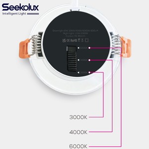 High Lumen 115LM/W LED Downlight 6W AC100-240V 3CCT Recessed Ceiling Light IP44 Remote Control Dimmable Home Office Indoor