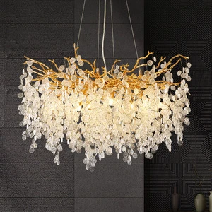 BAHE French Light Luxury Light Crystal Chandelier Living Room Dining Room Bedroom Branch Villa Duplex Building Money Tree Snow