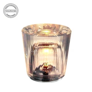 2025 New Modern Design Rechargeable 1900K Yellow LED Table Lamp Crystal Bar Light for Restaurant Gift Battery Powered