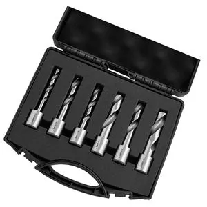 Annular Cutter Set 6-Piece Weldon Shank HSS Drill Bits with 2\