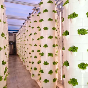 Hydroponic Tower Vertical Farming Irrigation System Smart LED Hydroponics Equipment With Pump For Indoor Growing