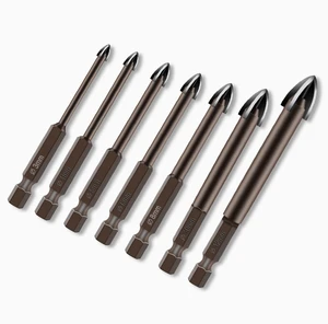Hexagonal cross tile drill bit glass ceramic concrete cement wall opening drill bit alloy triangle drill bit
