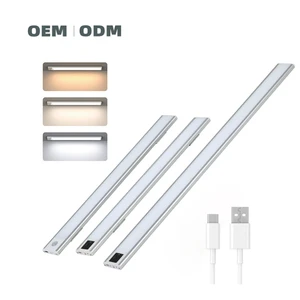 EGH USB Rechargeable LED Modern Closet Lamp Bar Indoor Kitchen Cabinet Light Wireless Motion Sensor Dimmable Aluminium Plastic