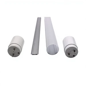 Modern White LED Fluorescent Fixture with Milky Light Cover Plastic Built-in Power Supply Lamp Holder