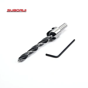 SUBORUI HCS High Carbon Steel 5 Flute Wood Countersink Drill Bit Set for Drilling Hard Wood