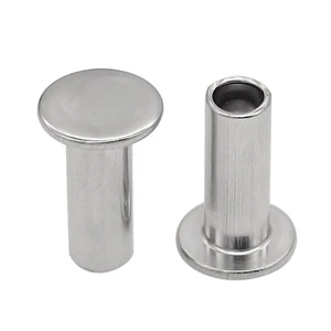 China Hollow Rivets Manufacturer Pan Flat Head Semi-hollow Semi-tubular Rivets 3/8 Stainless Steel Semi Tubular Rivet Wood Screw