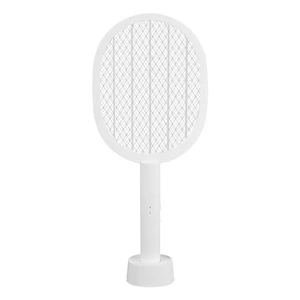 Electric Fly Swatter Bug Zapper Racket Dual Modes Mosquito Killer with Purple Mosquito Light Rechargeable for Indoor