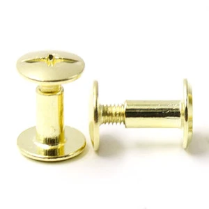 8mm Chicago Screw Golden Carbon Steel Pan Head 8mm Chicago Screw for Menu