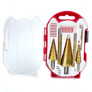 Naipu Professional HSS Step Drill Bit Set 6PCS 4-12mm 4-20mm 4-32mm Pagoda Drill Bit Set For Metalworking And Fabrication