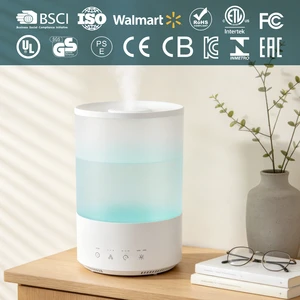Tabletop Ultrasonic Aromatherapy Humidifier 7 Color-Changing Night Light Translucent Frosted Aroma Diffuser