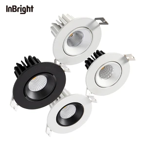 Adjustable DALI Dimmable LED Down Light 8W Indoor COB Ceiling Recessed White Black Downlight