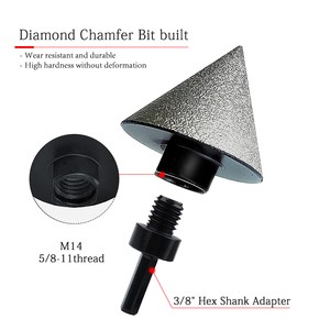 48mm 50mm Diamond Countersink Drill Bits Enlarging Shaping Trimming Hole Diamond Beveling Chamfer Bit for Tile Marble Granite