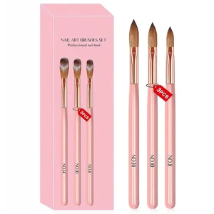 3pcs Nail Art Pen Special Nail Art Set Pink Wooden Rod Nail Art Crystal Pen Set Nail Brush Nail Care Tools Manicure Tools
