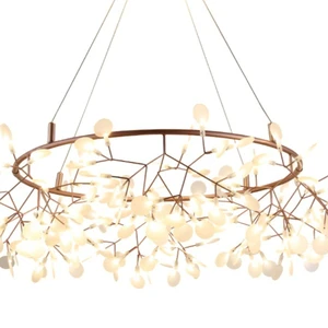 Nordic Modern Indoor Hanging Decorative Tree Branch Chandelier Luxury Acrylic Leaf Chandelier Hotel Villa Lobby Home Furnishings