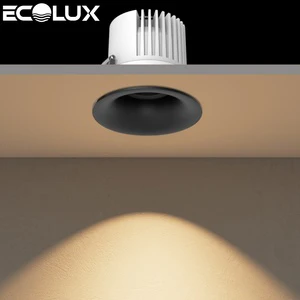 Ecolux Customized CE ETL SAA Dimmable LED COB Recessed Spotlight High Brightness UGR<19 Anti-glare Trimless Downlight