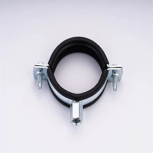 OEM & ODM Hot Sale Galvanized Standard Pipe Clamp with M8+M10 Rubber