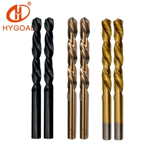 HYGOAL HSS-CO Cobalt M35 HSS Twist Drill Bits Gold Finish Straight Shank Jobber Length (22-160mm) For Hard Metal Stainless Steel