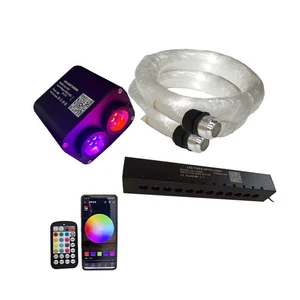 20W+9W Twinkle Star +shooting Star Fiber Optic Light Machine Car Headline Kits for Starry Sky of Car and Home KTV Cinema Roof