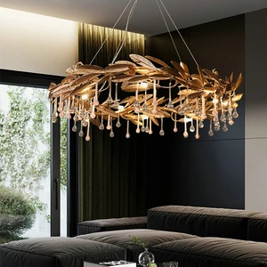 Light Luxury Vintage Art Branch Chandelier, High-End Creative Pendant Light For Living Room, Bedroom & Villa