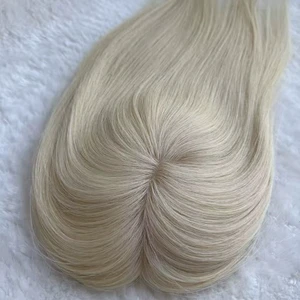 Natural Black Brown Blonde Human Hair Toppers for Women Clip in Hair Topper Real Hair Toupee for Women