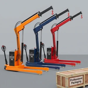 2T Portable Small Jib Crane Mobile Walking Electric Hydraulic Lifting Rotating Floor Crane