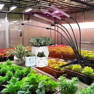 Joystar 5 Heads LED Grow Light IP44 Waterproof USB Clip-On Gooseneck Plant Light 3/9/12H Timer Full Spectrum 3000K Bloom