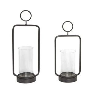 Modern Handmade Pillar-Shaped Accent Lanterns with Handles