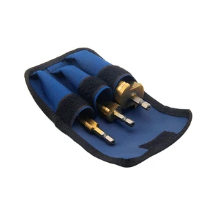 3PCS HSS 4241 Titanium Coated Multiple Hole Straight Groove Step Drill Bit Set 4-12 In Nylon Bag